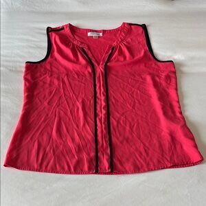 Calvin Klein Women's Pink Blouse with Black Trim